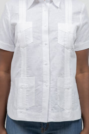 100% Linen Guayabera Shirt Short Sleeve 4 Pocket