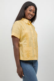 100% Linen Guayabera Shirt Short Sleeve 4 Pocket