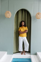 Mojito Women's 100% Linen Traditional 4 Pocket Short Sleeve Guayabera