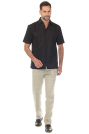 Men's Plus Size 100% Linen Classic Short Sleeve Guayabera Shirt 3X-8X