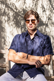 Men's 100% Linen Classic Four-Pocket Short Sleeve Guayabera Shirt