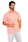 Men’s peach-toned linen guayabera shirt, perfect for beach weddings, summer dinners, and special occasions.