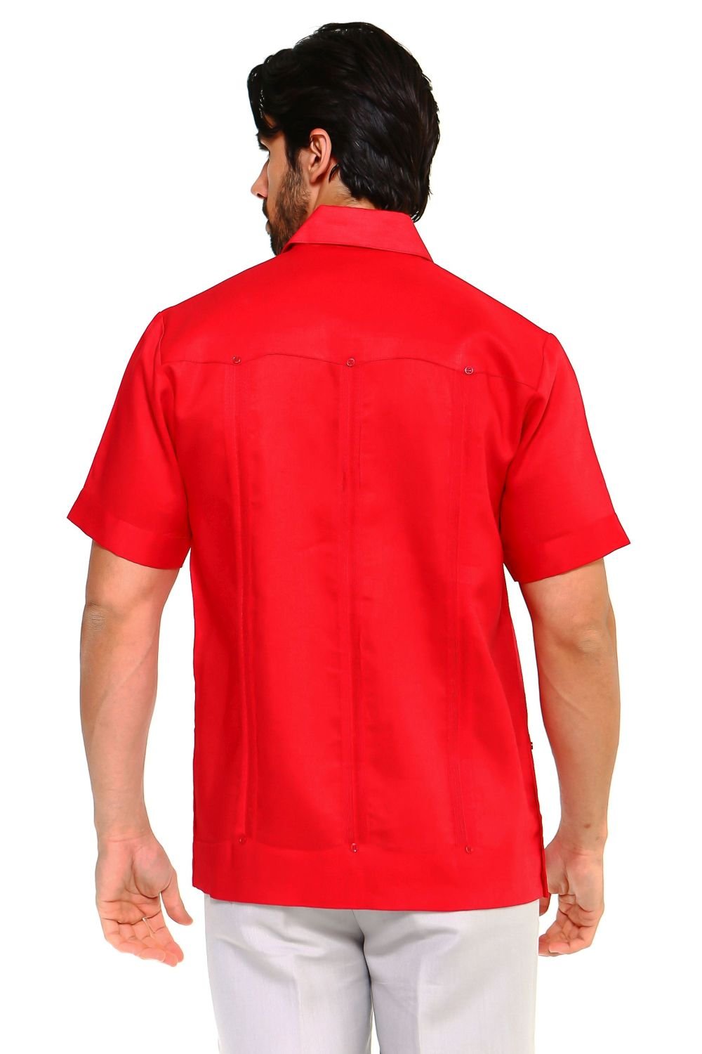 100% Linen Guayabera Shirt Four Pocket Short Sleeve