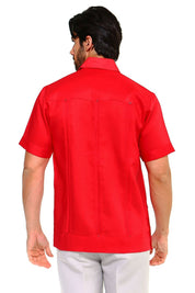 100% Linen Guayabera Shirt Four Pocket Short Sleeve