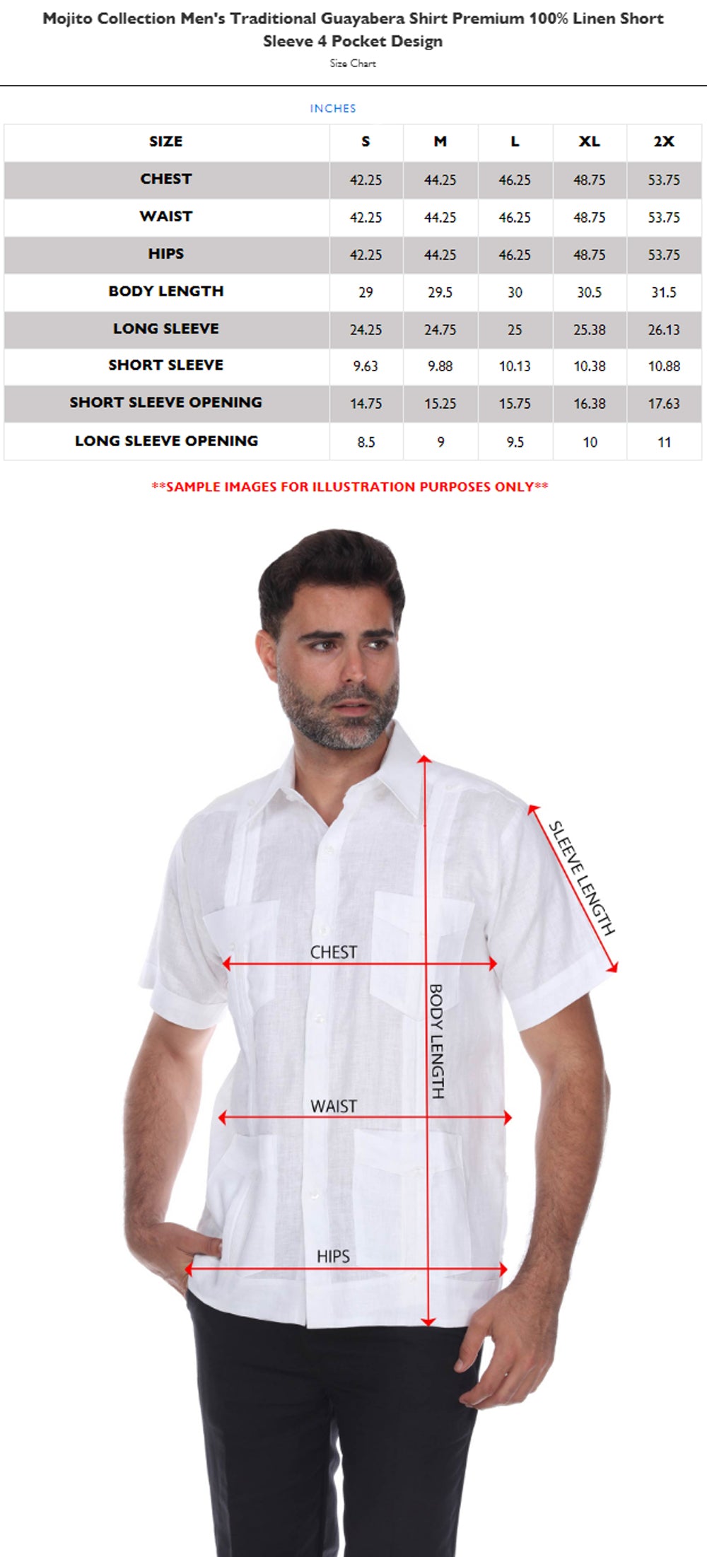 Camisa Guayabera Tradicional para Hombre Colección Mojito, Lino 100% Premium, Manga Corta, Diseño de 4 Bolsillos