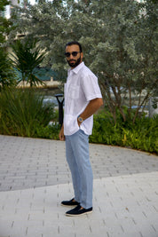 100% Linen Guayabera Shirt Four Pocket Short Sleeve