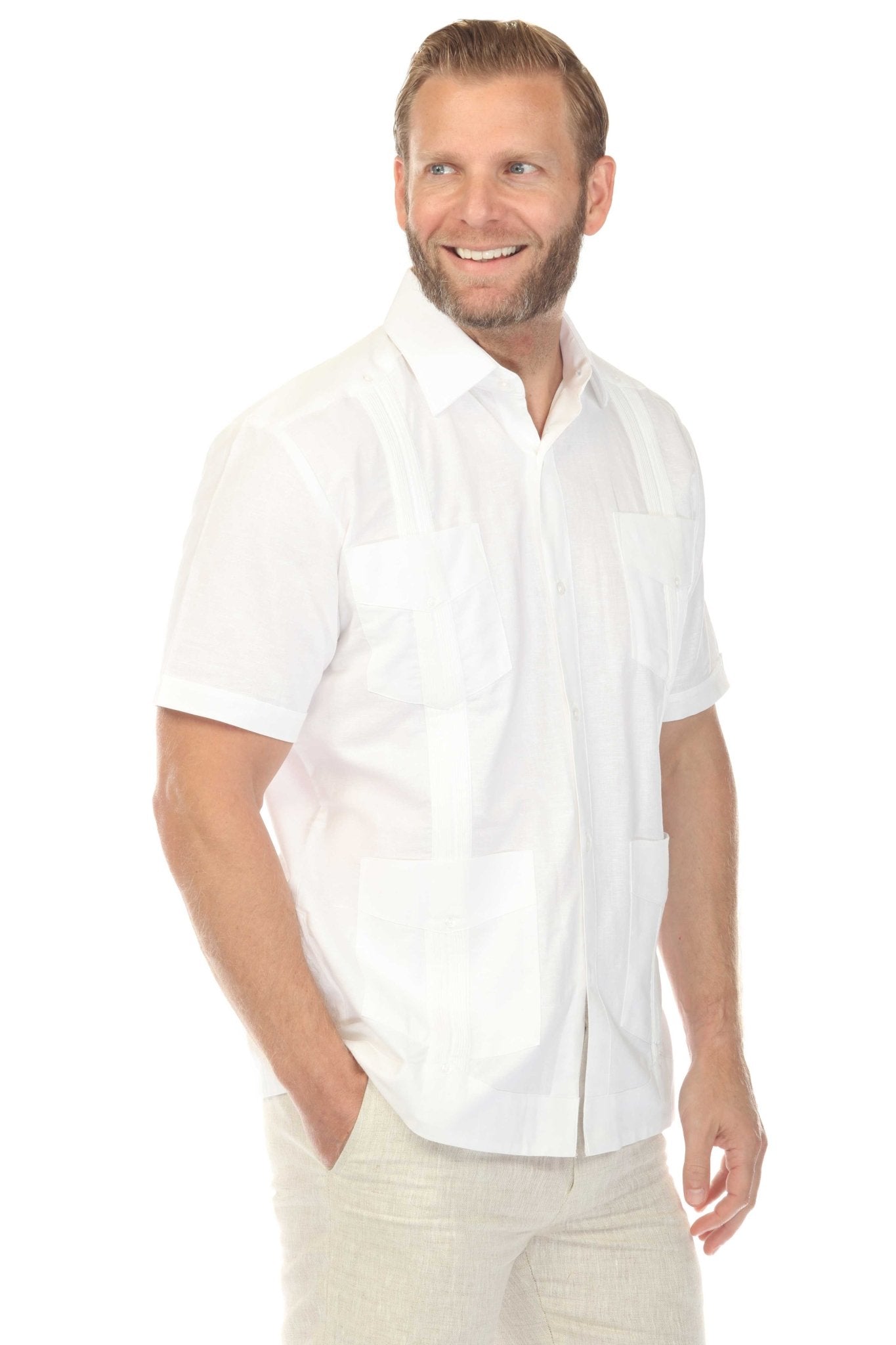 Men's Big & Tall 100% Linen Guayabera Shirt – Mojito Collection
