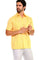 Men's yellow 100% linen guayabera shirt, ideal for beach weddings and summer celebrations.