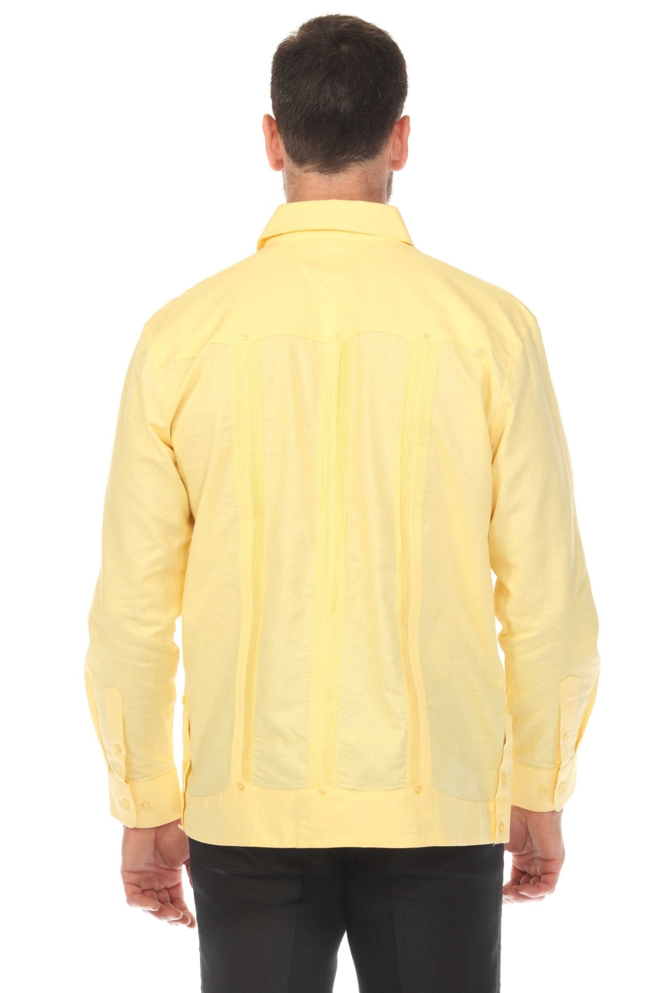 Men's 100% Linen Guayabera Shirt Long Sleeve – Mojito Collection