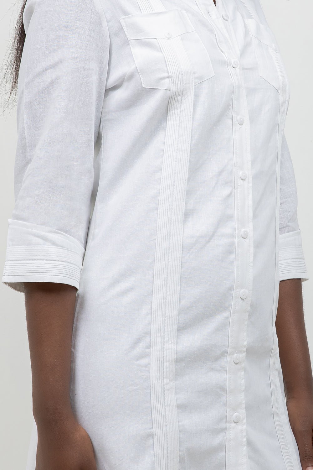 3/4 Sleeve Guayabera Dress Shirt 2 Pocket Button Down