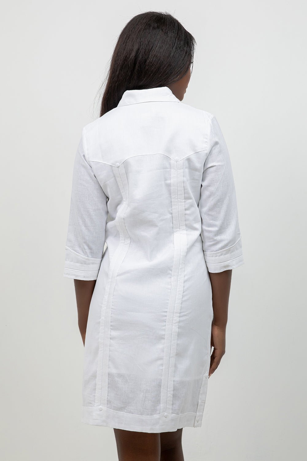 3/4 Sleeve Guayabera Dress Shirt 2 Pocket Button Down