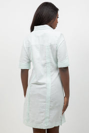 Classic Short Sleeve Linen-Cotton Guayabera Dress