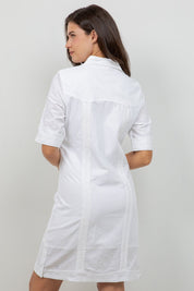 Classic Short Sleeve Linen-Cotton Guayabera Dress