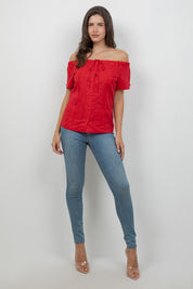 Women's Sexy Guayabera Off-Shoulder Top Button Down Linen Blend S-2X - Mojito Collection - Guayabera Halter Top, Mojito Guayabera Shirt Women, Womens Guayabera Shirt, Womens Shirt