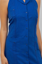 Vestido Guayabera Halter Abotonado para Mujer