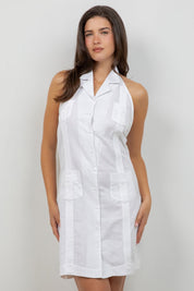 Vestido Guayabera Halter Abotonado para Mujer