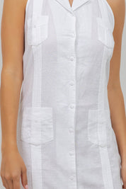 Vestido Guayabera Halter Abotonado para Mujer