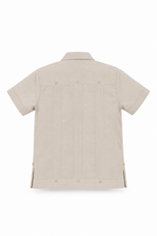 Boy's Cotton Blend Guayabera Shirt Short Sleeve 4-10
