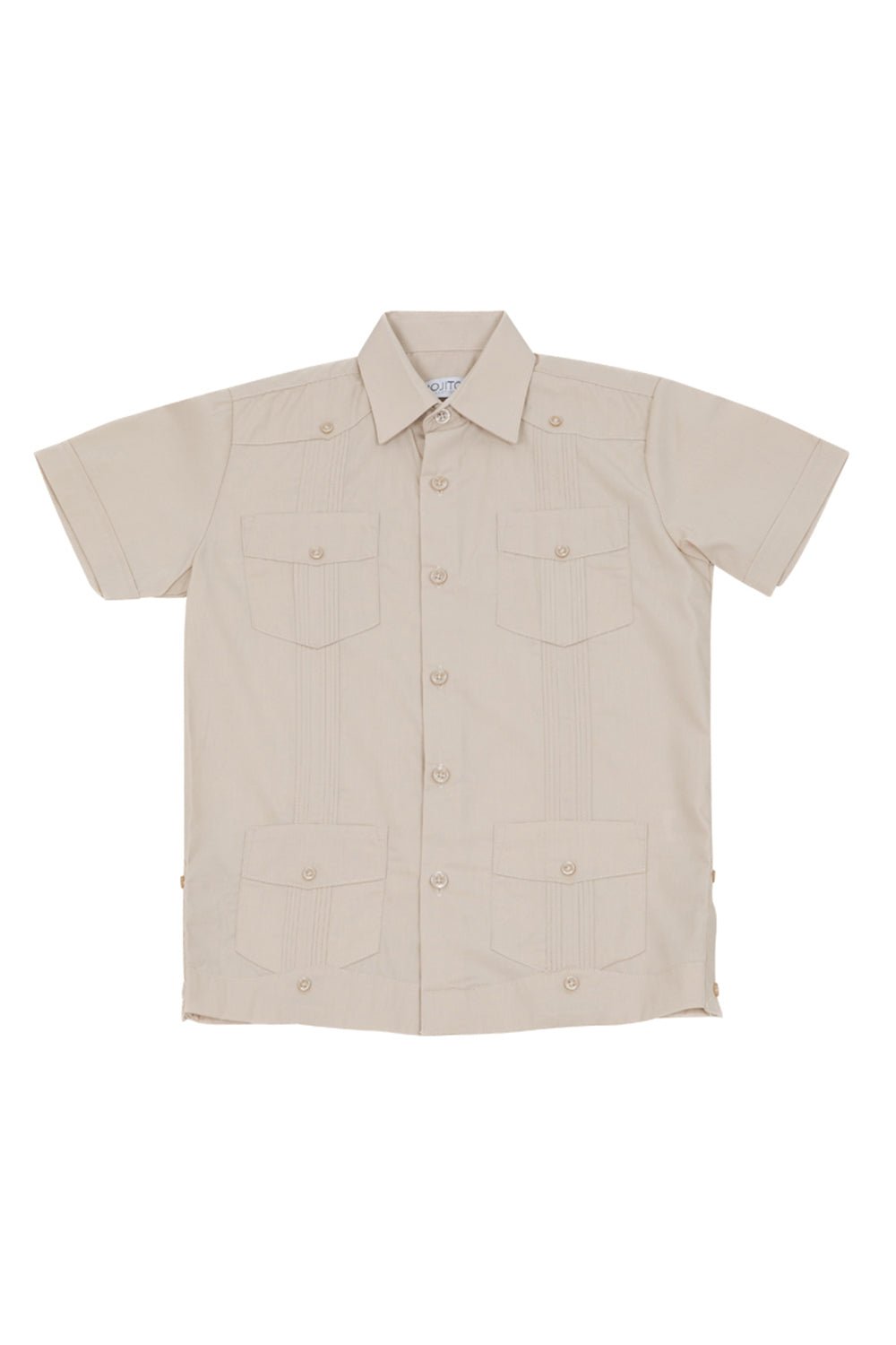 Boy's Cotton Blend Guayabera Shirt Short Sleeve 4-10