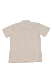 Boy's Cotton Blend Guayabera Shirt Short Sleeve 4-10