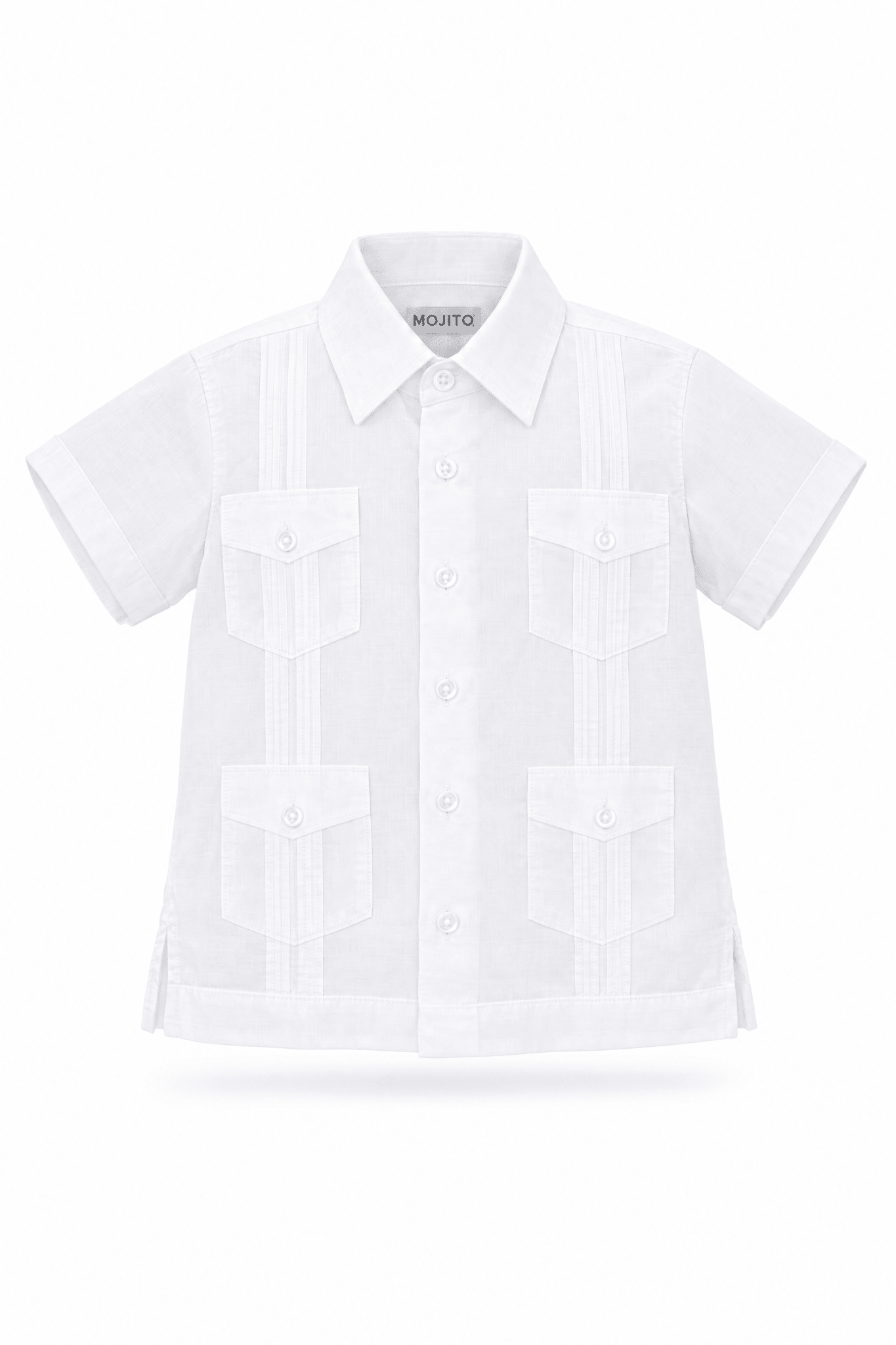 Boy's Cotton Blend Guayabera Shirt Short Sleeve 4-10