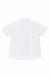Boy's Cotton Blend Guayabera Shirt Short Sleeve 4-10