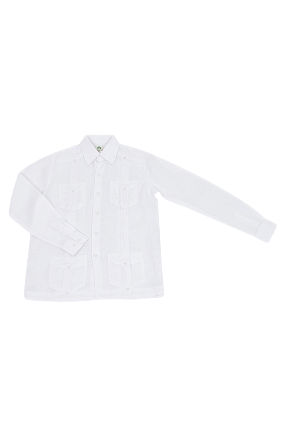 Boys Linen Guayabera Long Sleeve Four Pocket