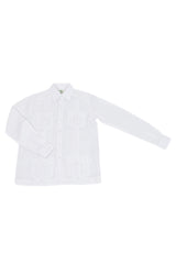 Boys Linen Guayabera Long Sleeve Four Pocket