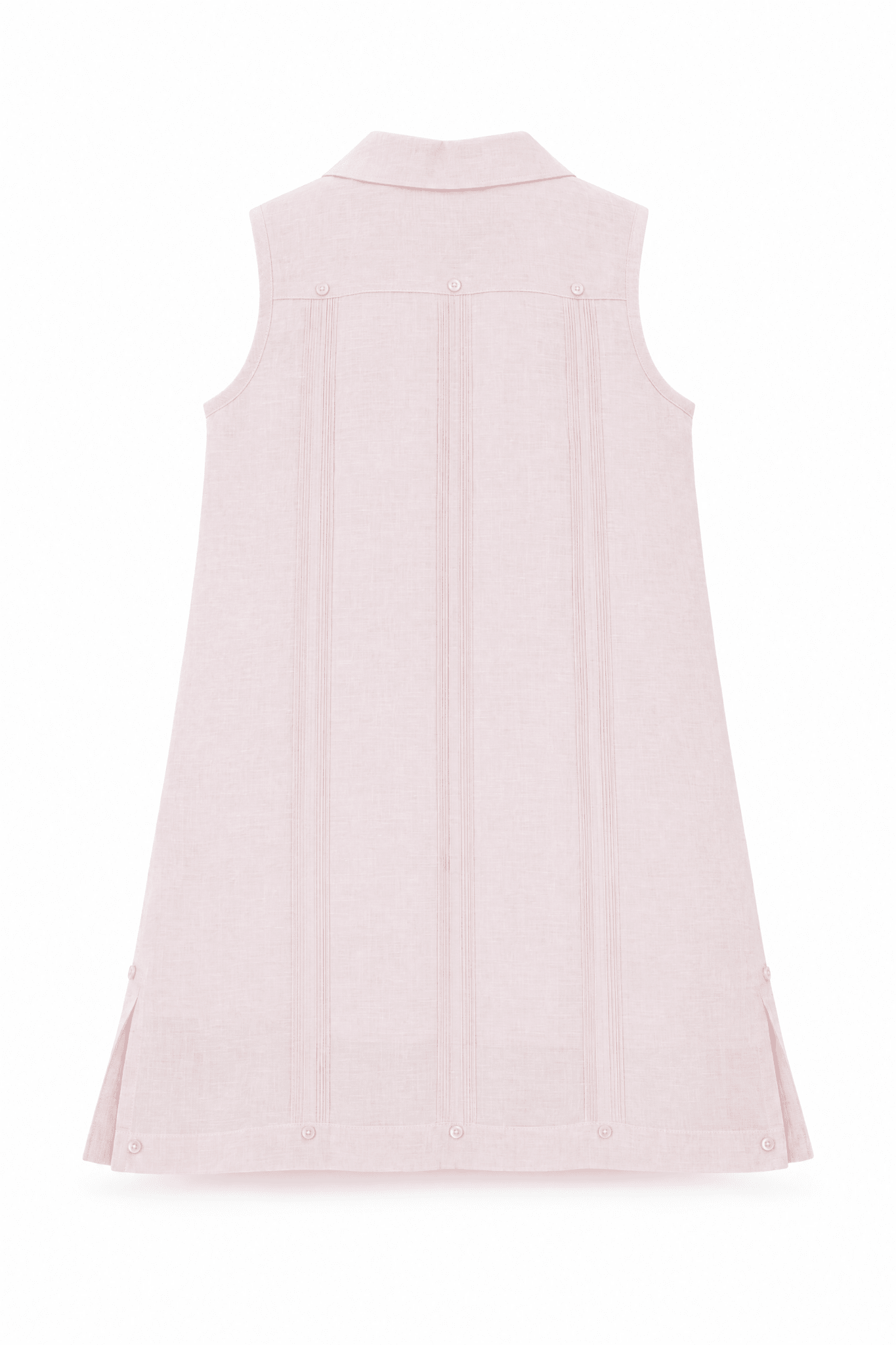 Girls Sleeveless Guayabera Linen Dress with 4 Pocket Design Sizes 2T-4T, 4-10, 12-18