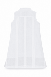 Girls Sleeveless Guayabera Linen Dress with 4 Pocket Design Sizes 2T-4T, 4-10, 12-18
