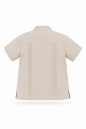 Youth Boys Cotton Blend Guayabera Shirt Short Sleeve 12-18