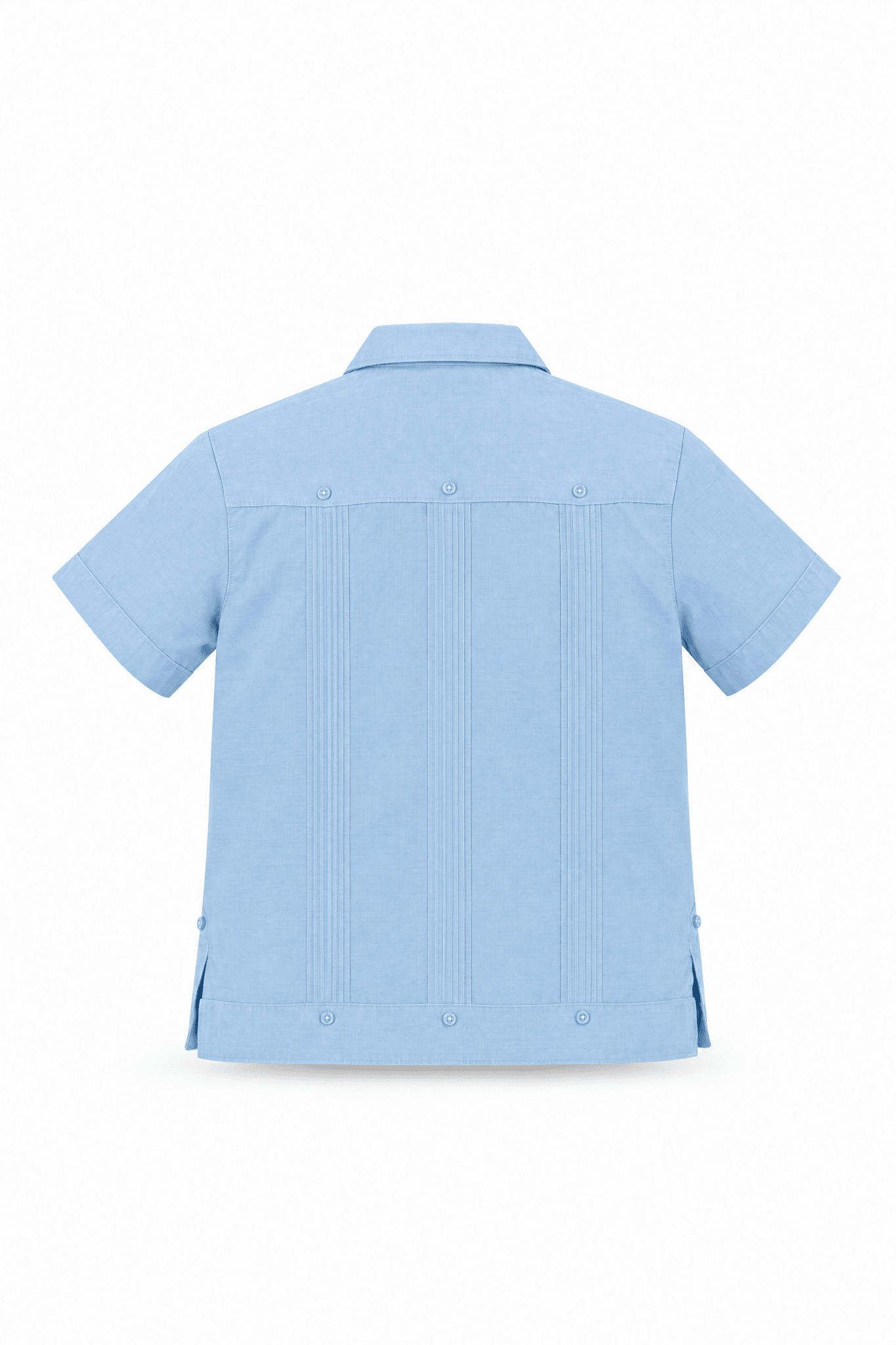 Youth Boys Cotton Blend Guayabera Shirt Short Sleeve 12-18