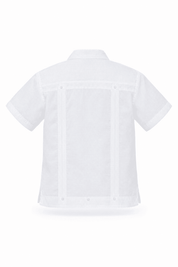 Youth Boys Cotton Blend Guayabera Shirt Short Sleeve 12-18