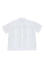 Youth Boys Cotton Blend Guayabera Shirt Short Sleeve 12-18