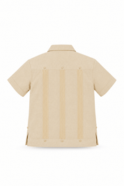 Junior Boys 100% Linen Guayabera Shirt Short Sleeve 4 Pocked Design 14Y-20Y