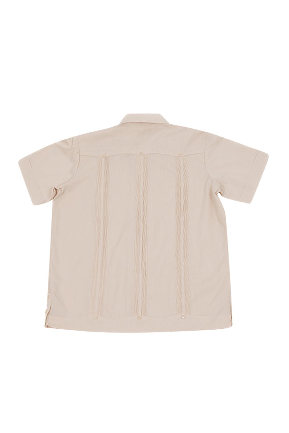 Camisa guayabera de lino para niños pequeños, manga corta, diseño de 4 bolsillos, tallas 14 a 20 años