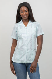 Women’s Short Sleeve 4-Pocket Guayabera Shirt
