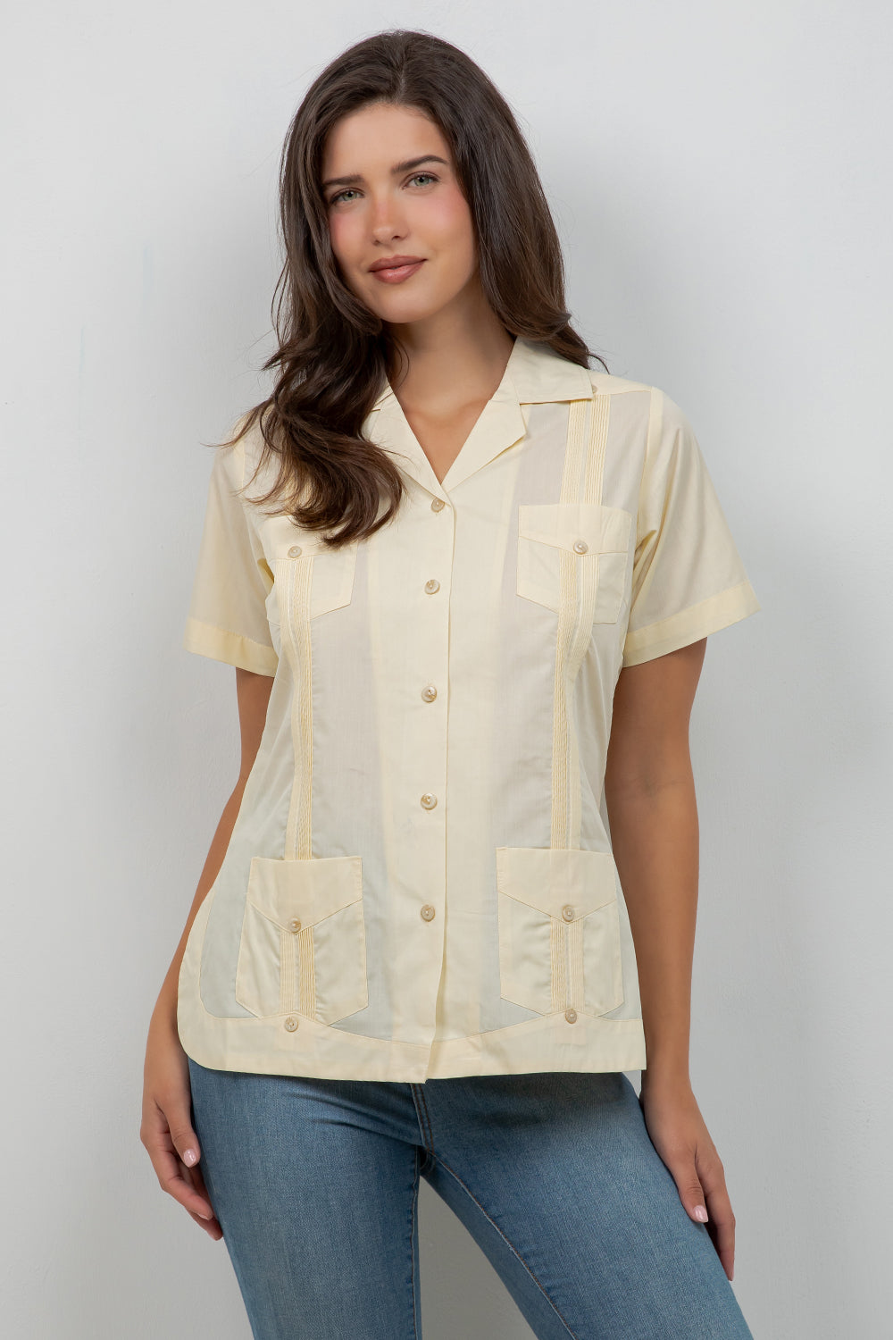 Women's 4-Pocket Guayabera Shirt Short Sleeve | Mojito – Mojito
