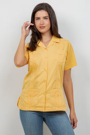 Guayabera de manga corta y 4 bolsillos para mujer