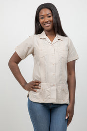 Women’s Short Sleeve 4-Pocket Guayabera Shirt