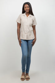 Women’s Short Sleeve 4-Pocket Guayabera Shirt