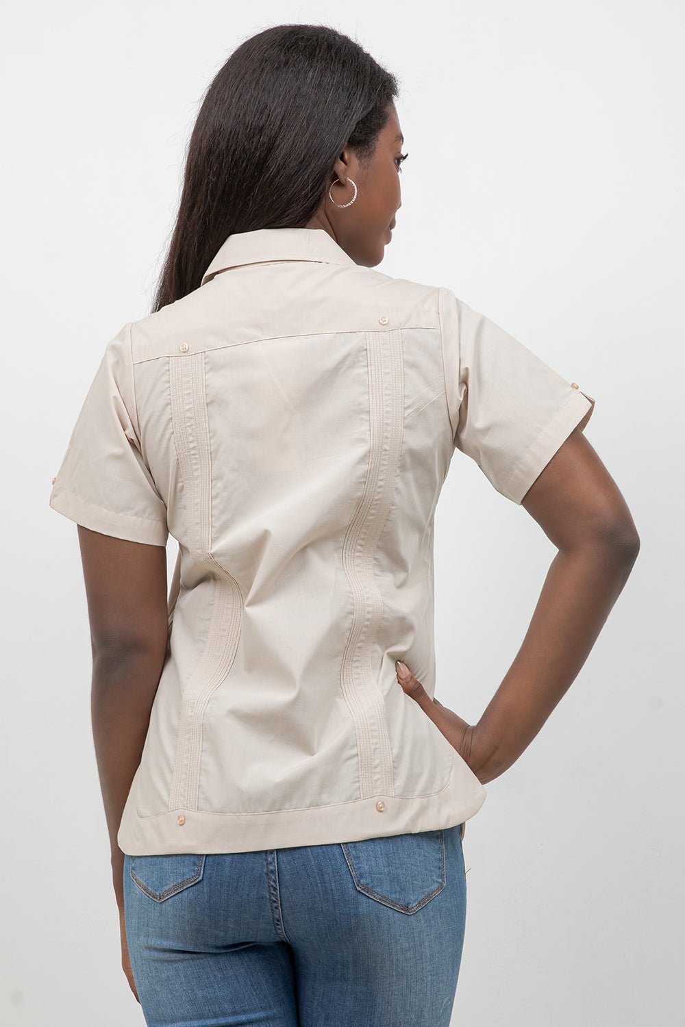 Women’s Short Sleeve 4-Pocket Guayabera Shirt