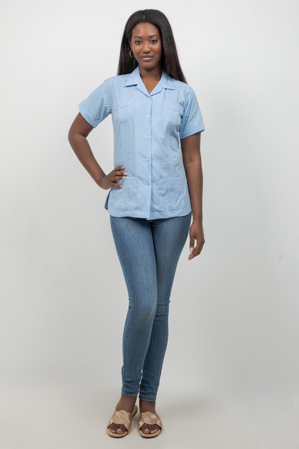 Women’s Short Sleeve 4-Pocket Guayabera Shirt