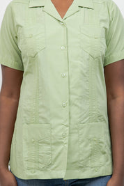 Women’s Short Sleeve 4-Pocket Guayabera Shirt