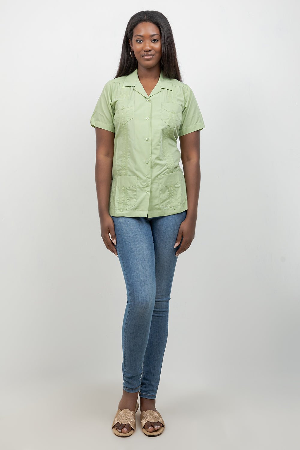 Women’s Short Sleeve 4-Pocket Guayabera Shirt