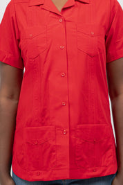 Women’s Short Sleeve 4-Pocket Guayabera Shirt