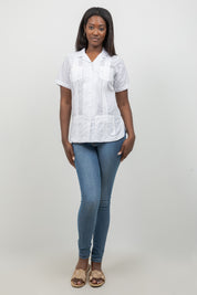 Women’s Short Sleeve 4-Pocket Guayabera Shirt