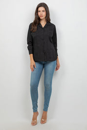 Camisa Guayabera Tradicional Mojito para Mujer, Mezcla de Algodón, Diseño de 4 Bolsillos, Manga Corta