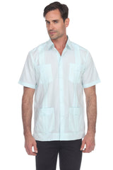 Guayabera clásica de mezcla de algodón de manga corta