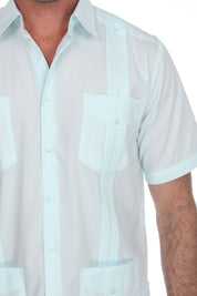 Classic Cotton Blend Guayabera Shirt Short Sleeve